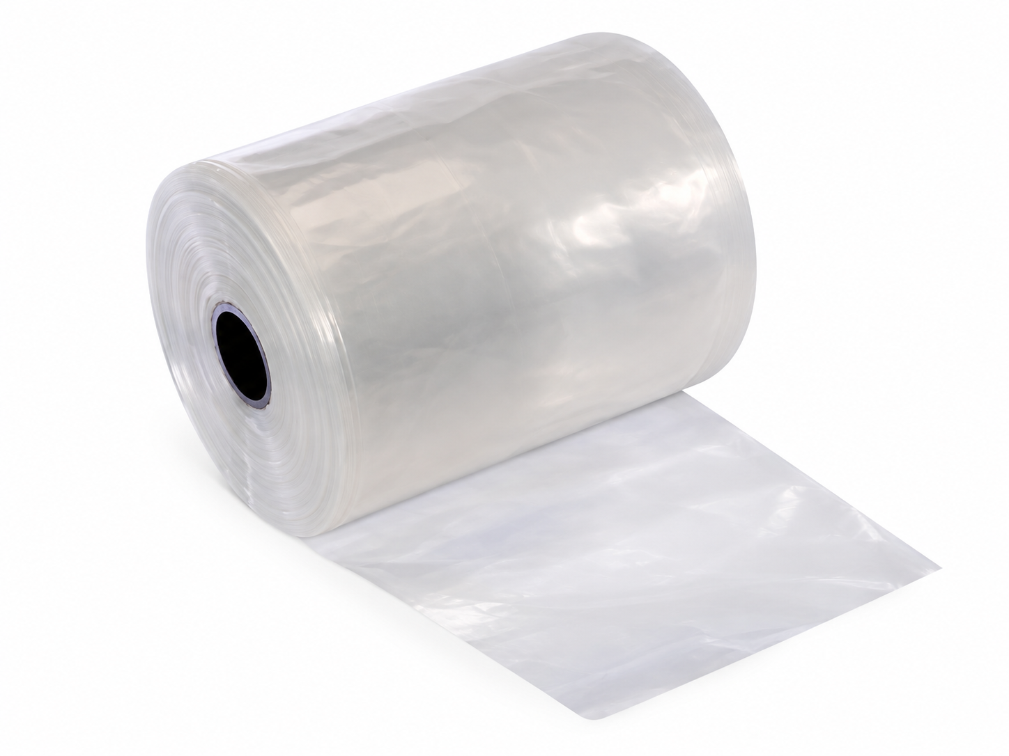 Illustrative transparent stretch film roll